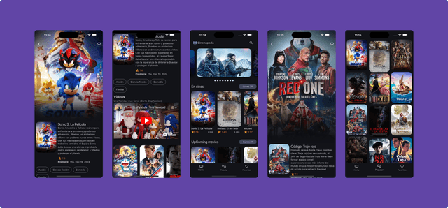 Cinema app homepage